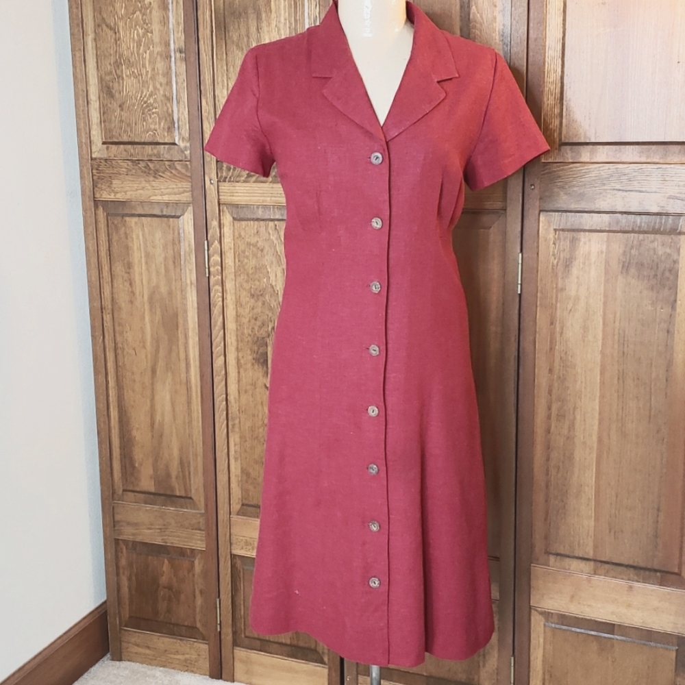 J.G. Hook Linen Blend Dress Sz 8